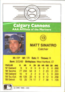 1990 CMC Calgary Cannons Matt Sinatro