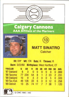 1990 CMC Calgary Cannons Matt Sinatro #13