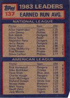 1984 Topps Nestle Earned Run Average Leaders/Atlee Hammaker/Rick Honeycutt #137