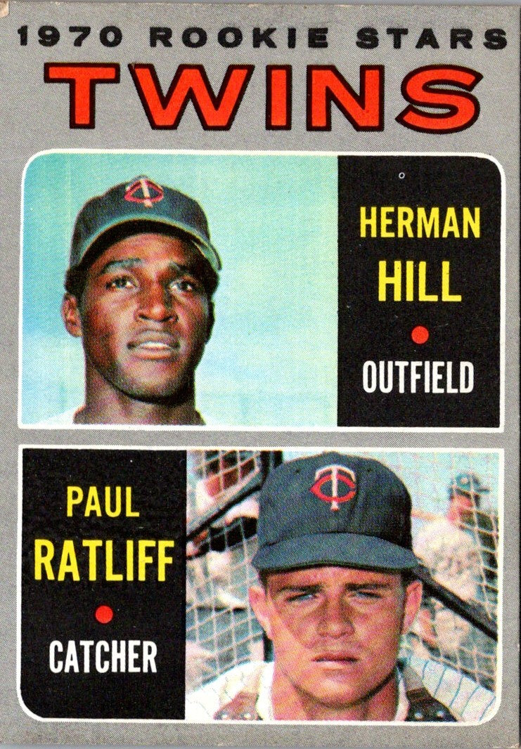 1970 Topps Twins 1970 Rookie Stars - Herman Hill/Paul Ratliff