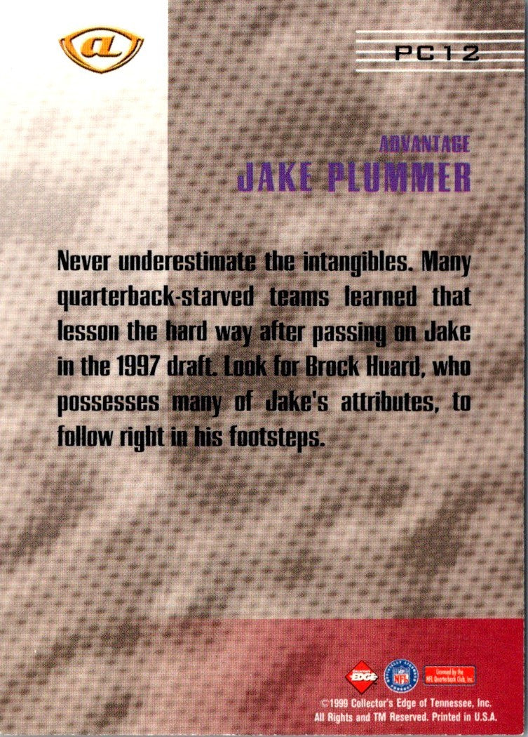 1999 Collector's Edge Advantage Prime Connection Jake Plummer