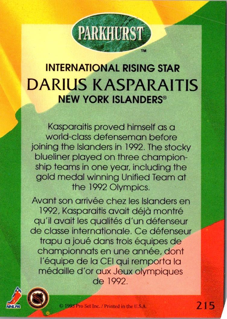 1992 Parkhurst French Darius Kasparaitis