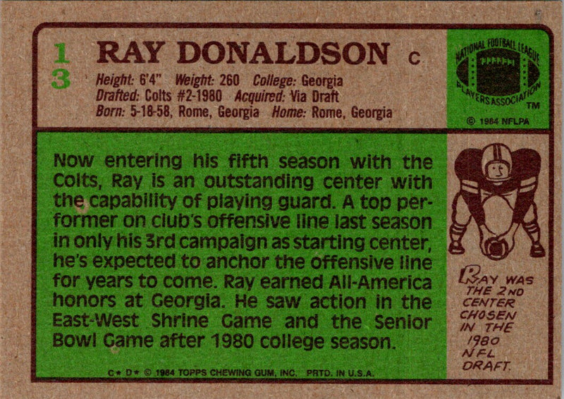 1984 Topps Ray Donaldson