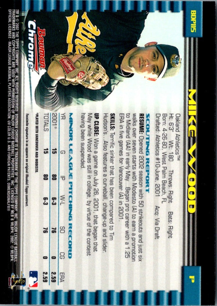 2002 Bowman Draft Picks & Prospects Mike Wood