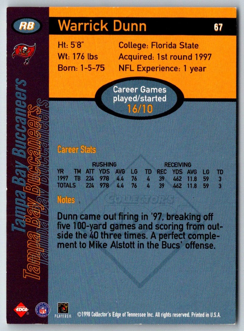 1998 Collector's Edge First Place Warrick Dunn