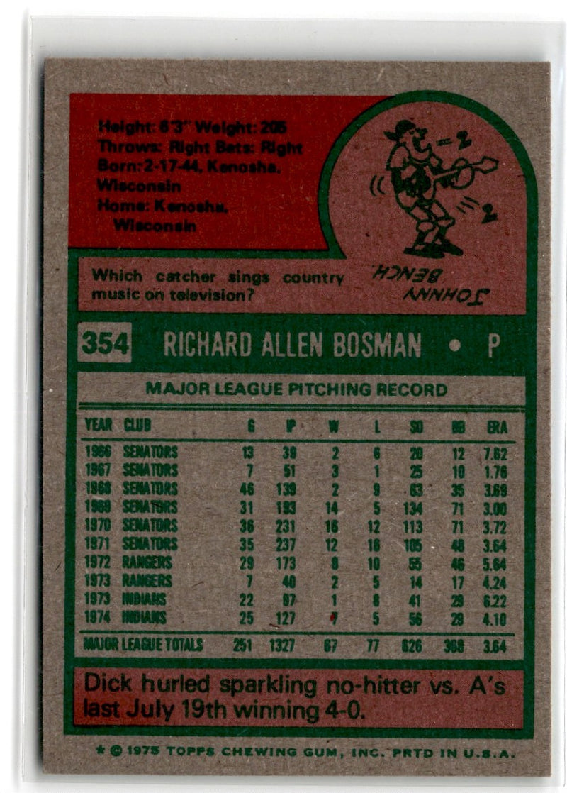 1975 Topps Dick Bosman