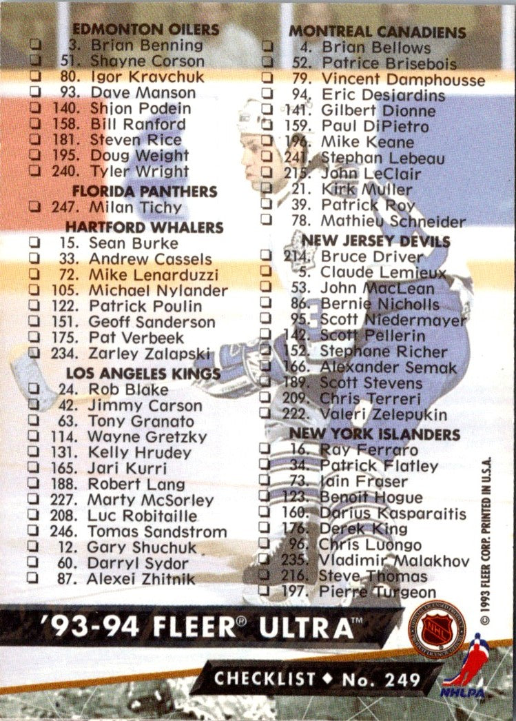 1993 Ultra Checklist 1/5