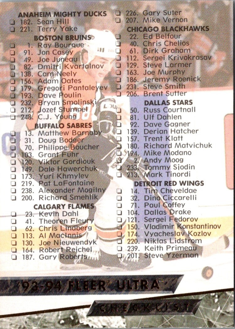 1993 Ultra Checklist 1/5