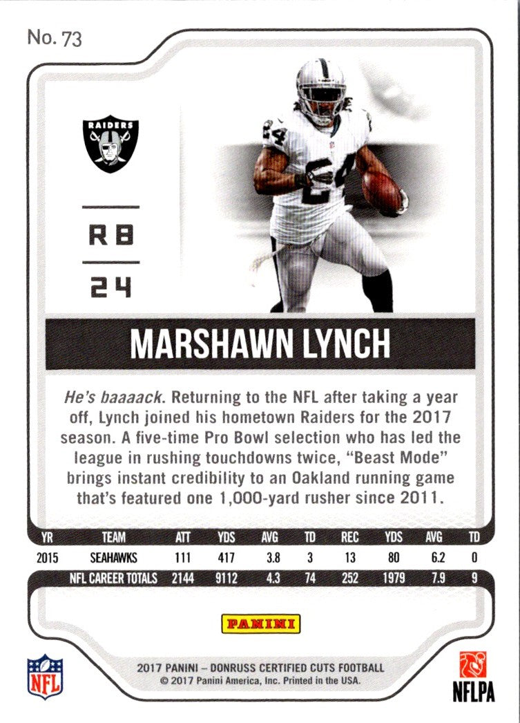 2017 Panini Contenders Marshawn Lynch