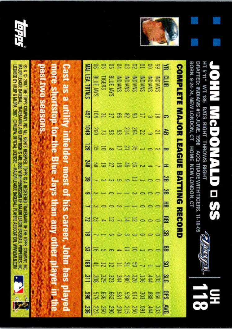 2007 Topps Updates & Highlights John McDonald