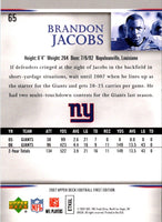 2007 Upper Deck First Edition Brandon Jacobs #65