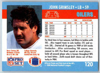 1990 Pro Set John Grimsley #120