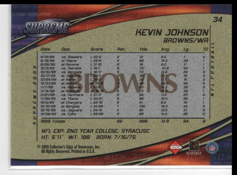 2000 Collector's Edge Supreme Kevin Johnson