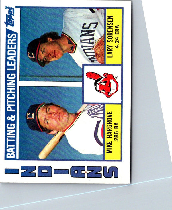 1984 Topps Nestle Indians Batting & Pitching Leaders (Mike Hargrove/Lary Sorensen) #546