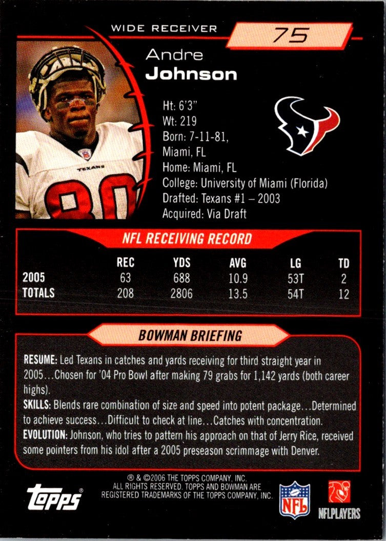 2006 Bowman Andre Johnson