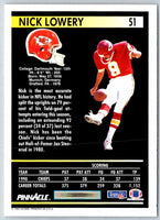 1991 Pinnacle Nick Lowery #51