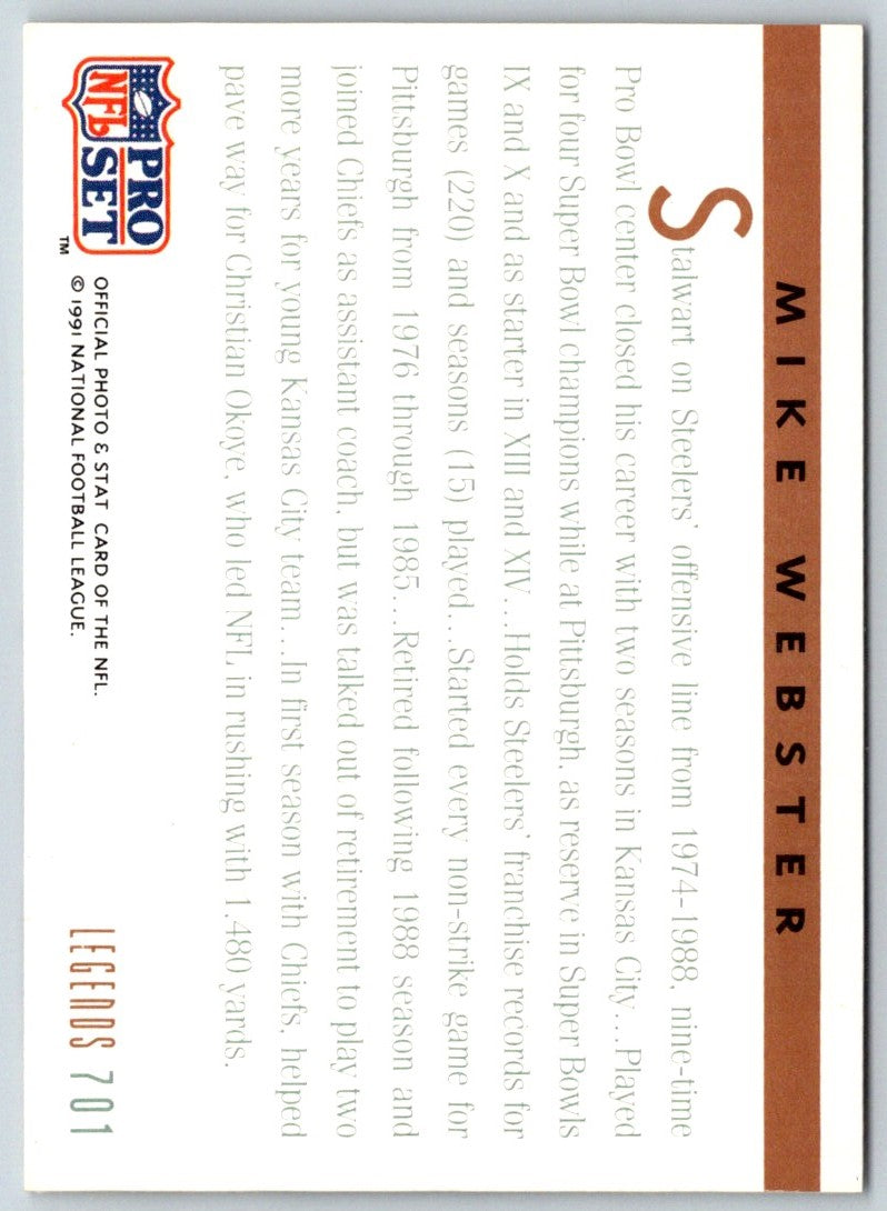 1991 Pro Set Mike Webster