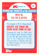1988 Topps Kmart Memorable Moments Rick Sutcliffe