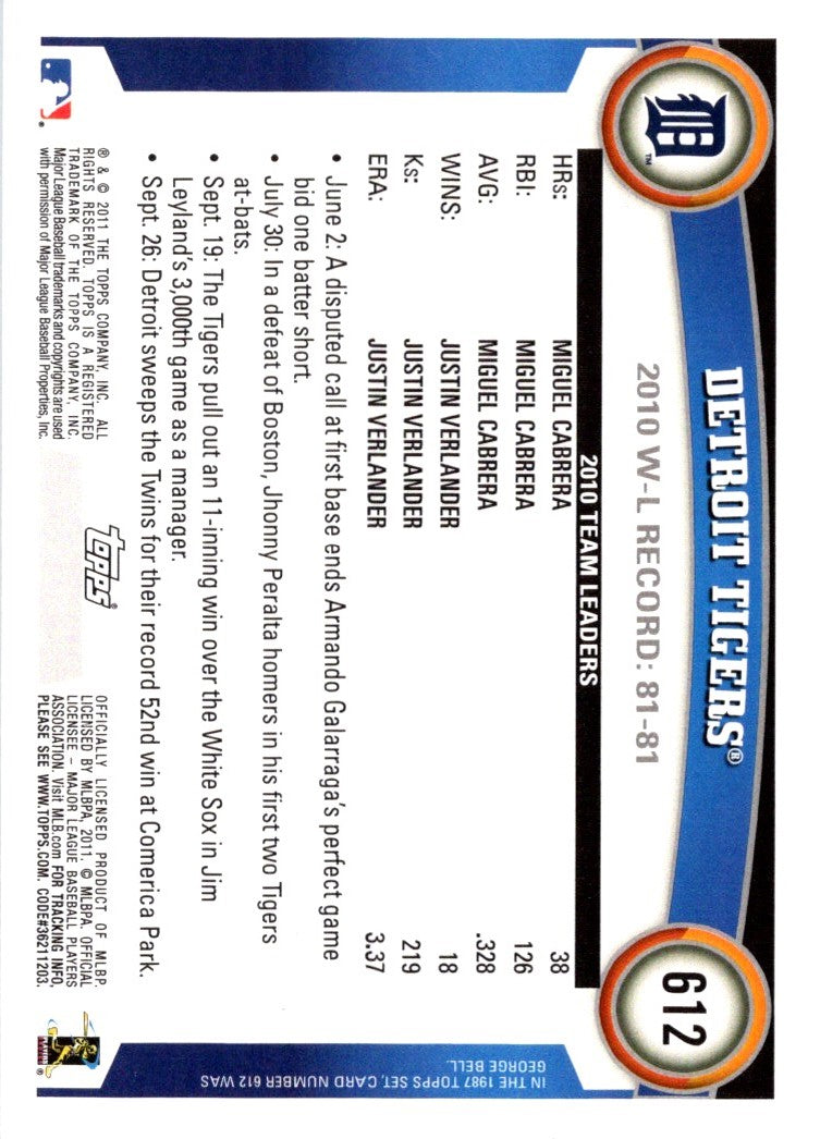 2010 Topps Detroit Tigers