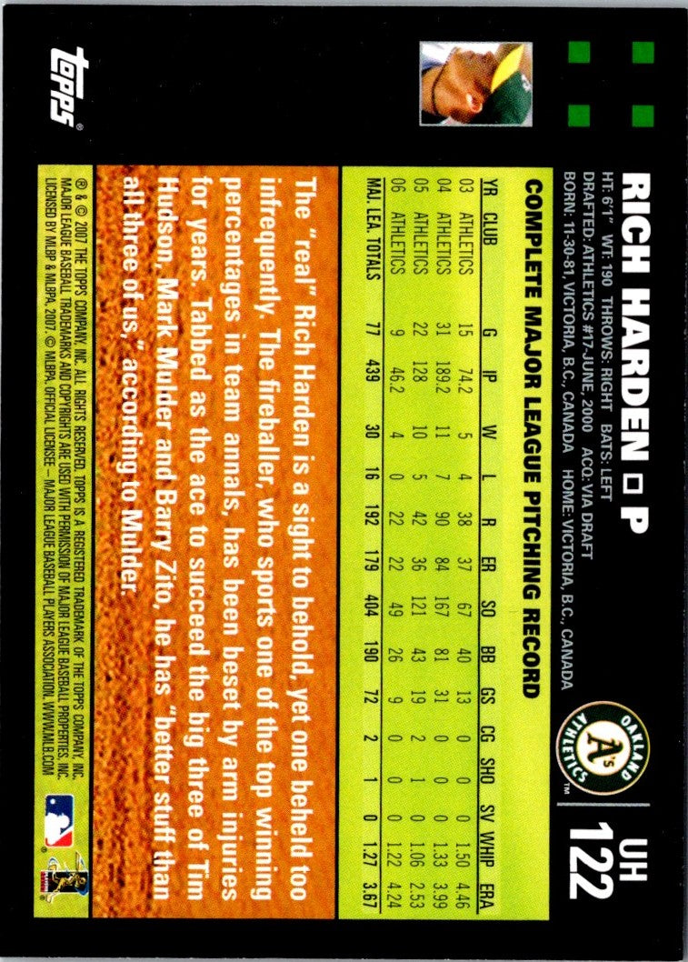 2007 Topps Updates & Highlights Rich Harden