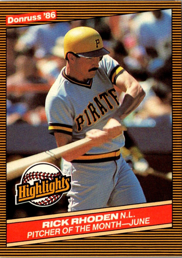 1986 Donruss Highlights Rick Rhoden #20