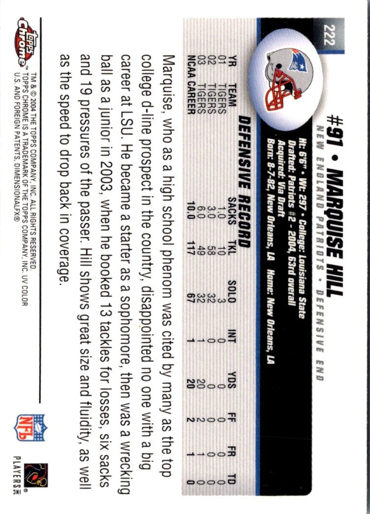 2004 Topps Chrome Marquise Hill