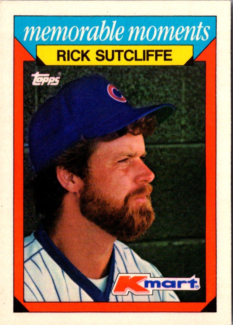 1988 Topps Kmart Memorable Moments Rick Sutcliffe