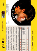 1990 Pro Set Greg Adams #291