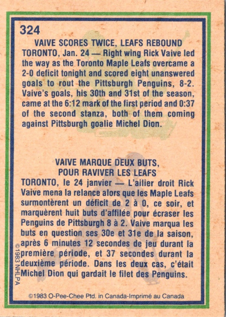 1983 O-Pee-Chee Rick Vaive