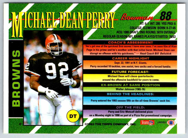 1993 Bowman Football Michael Dean Perry