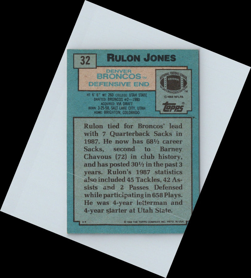 1988 Topps Rulon Jones