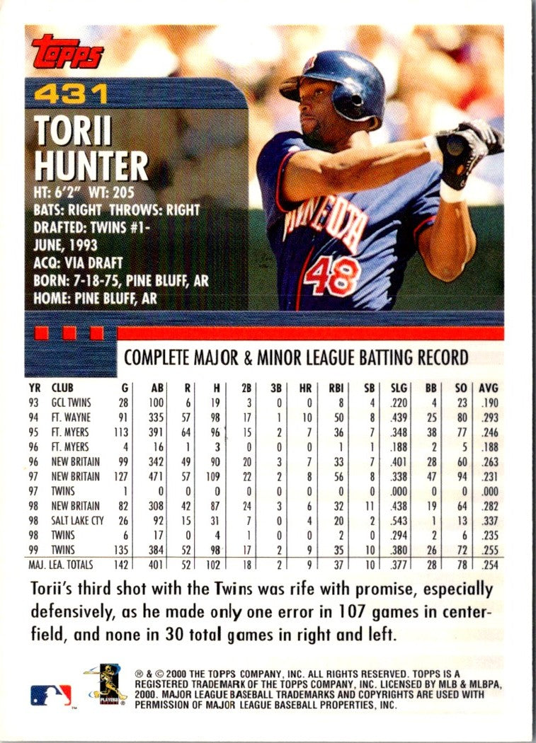 2000 Topps Torii Hunter