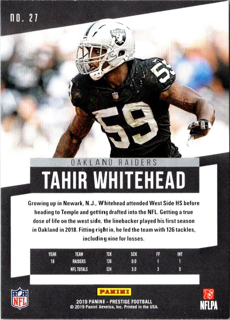 2019 Panini Prestige Tahir Whitehead