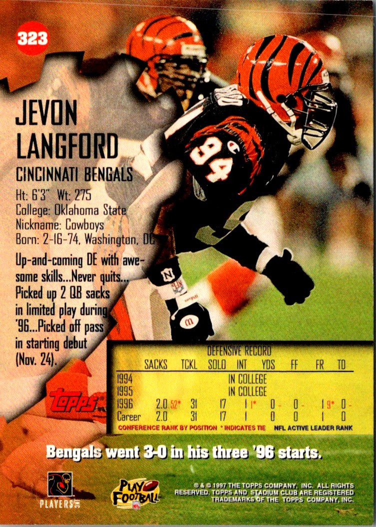 1997 Stadium Club Jevon Langford