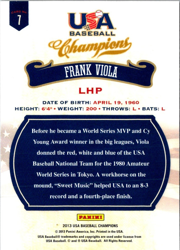 2013 Panini USA Champions Frank Viola