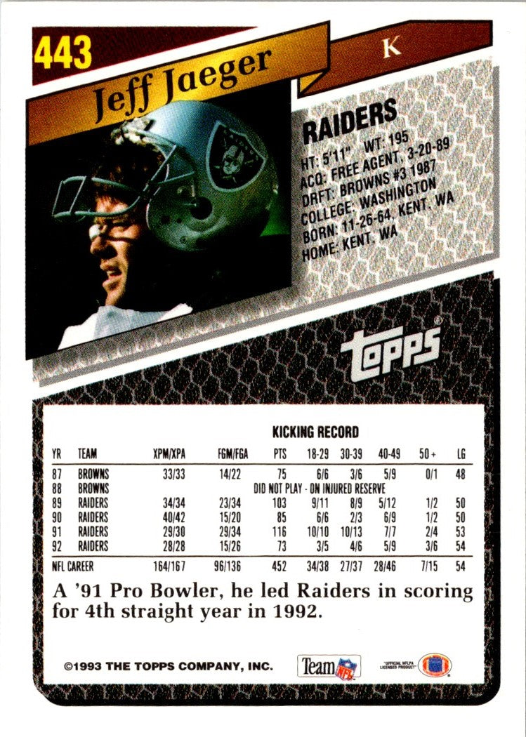 1993 Topps Gold Jeff Jaeger