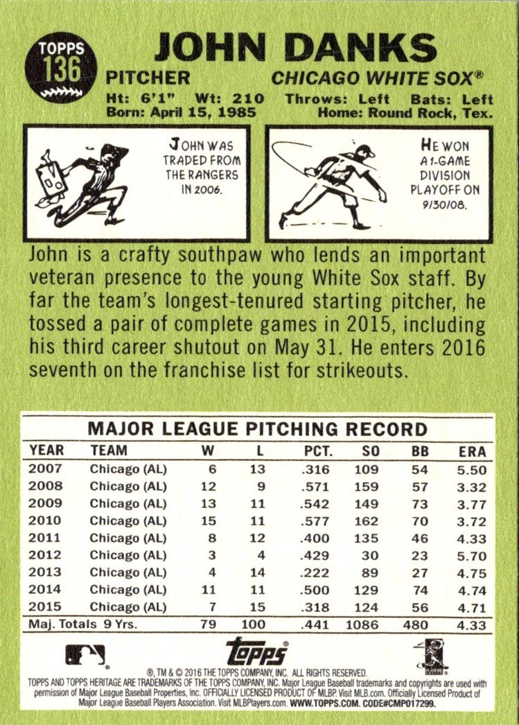 2016 Topps Heritage John Danks