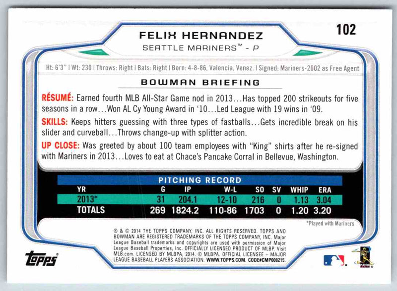 2014 Bowman Felix Hernandez