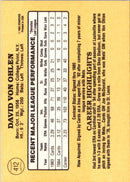 1985 Donruss Dave Von Ohlen