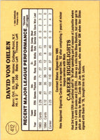 1985 Donruss Dave Von Ohlen #412