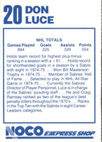 1993 NOCO Buffalo Sabres Don Luce #NNO
