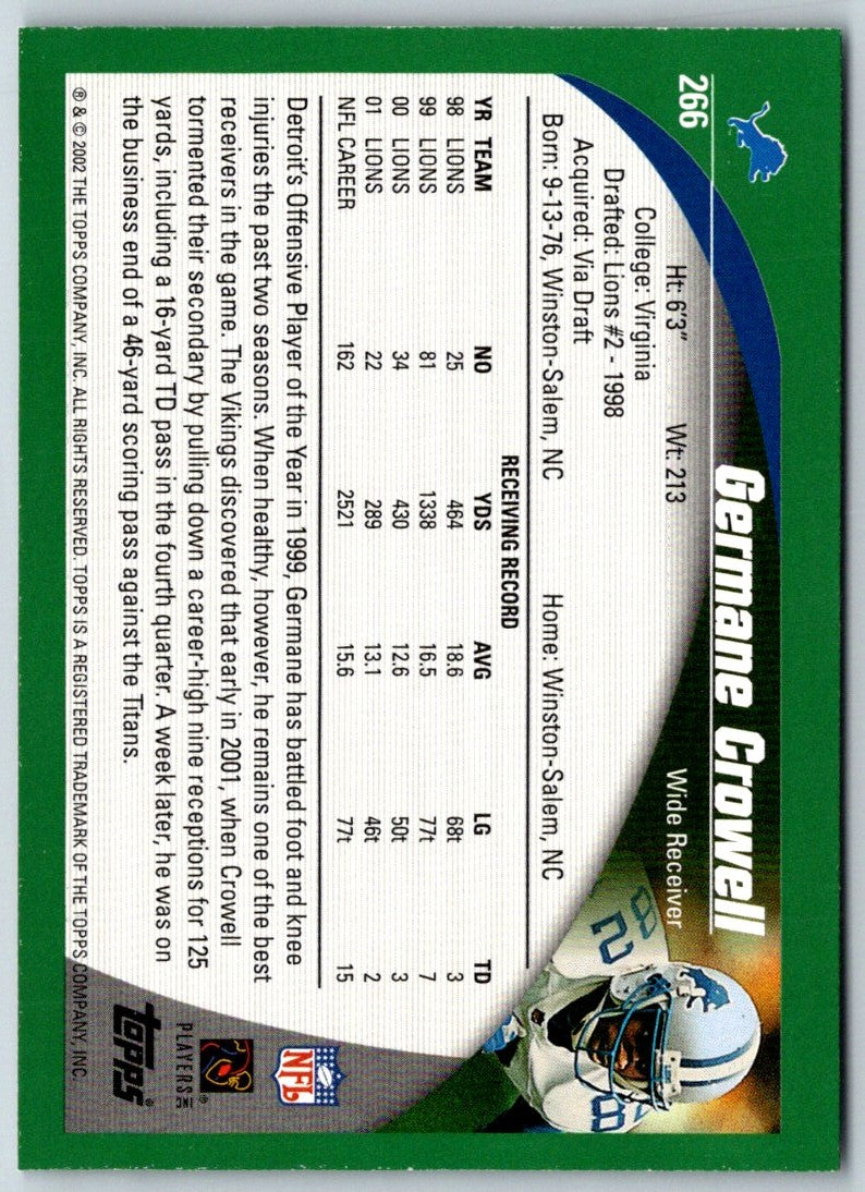 2002 Topps Germane Crowell