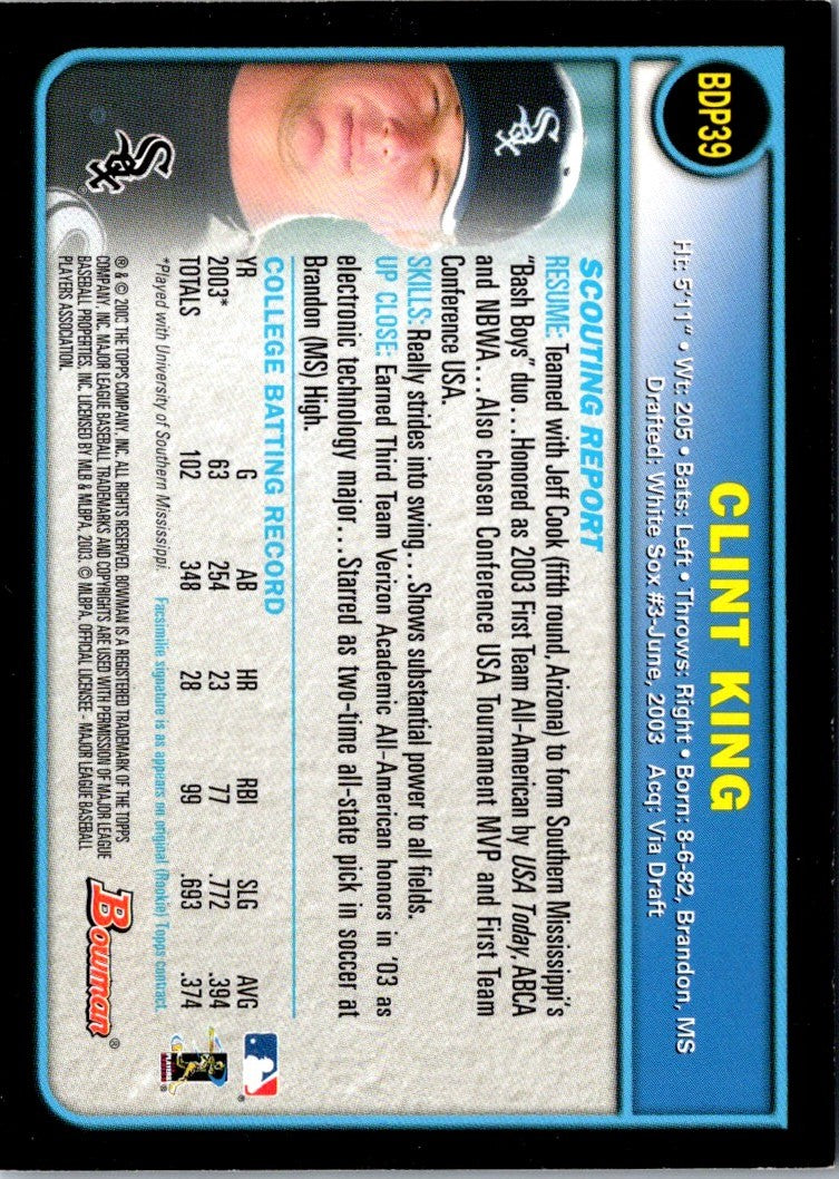 2003 Bowman Draft Picks & Prospects Clint King