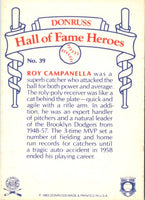 1983 Donruss Hall of Fame Heroes Roy Campanella #39