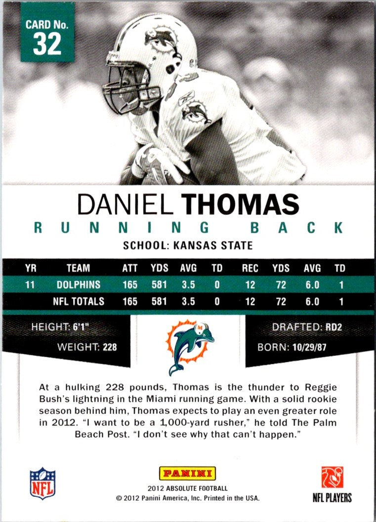 2012 Panini Absolute Daniel Thomas