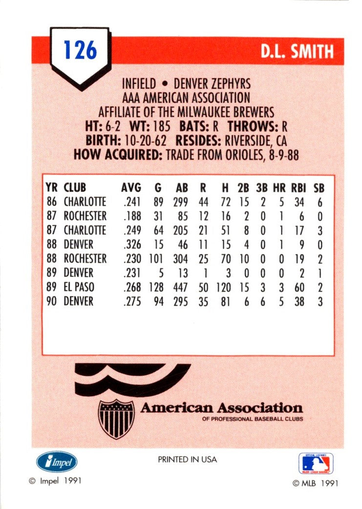 1991 Line Drive AAA D.L. Smith