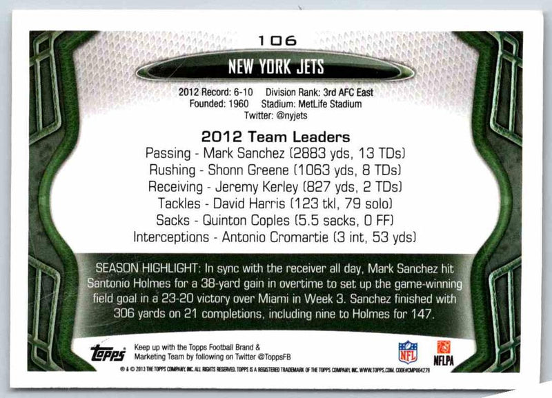 2013 Topps New York Jets