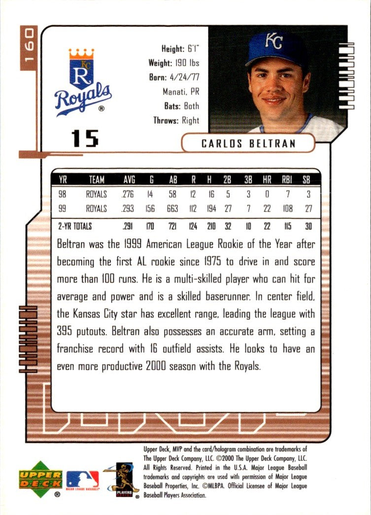 2000 Upper Deck MVP Carlos Beltran