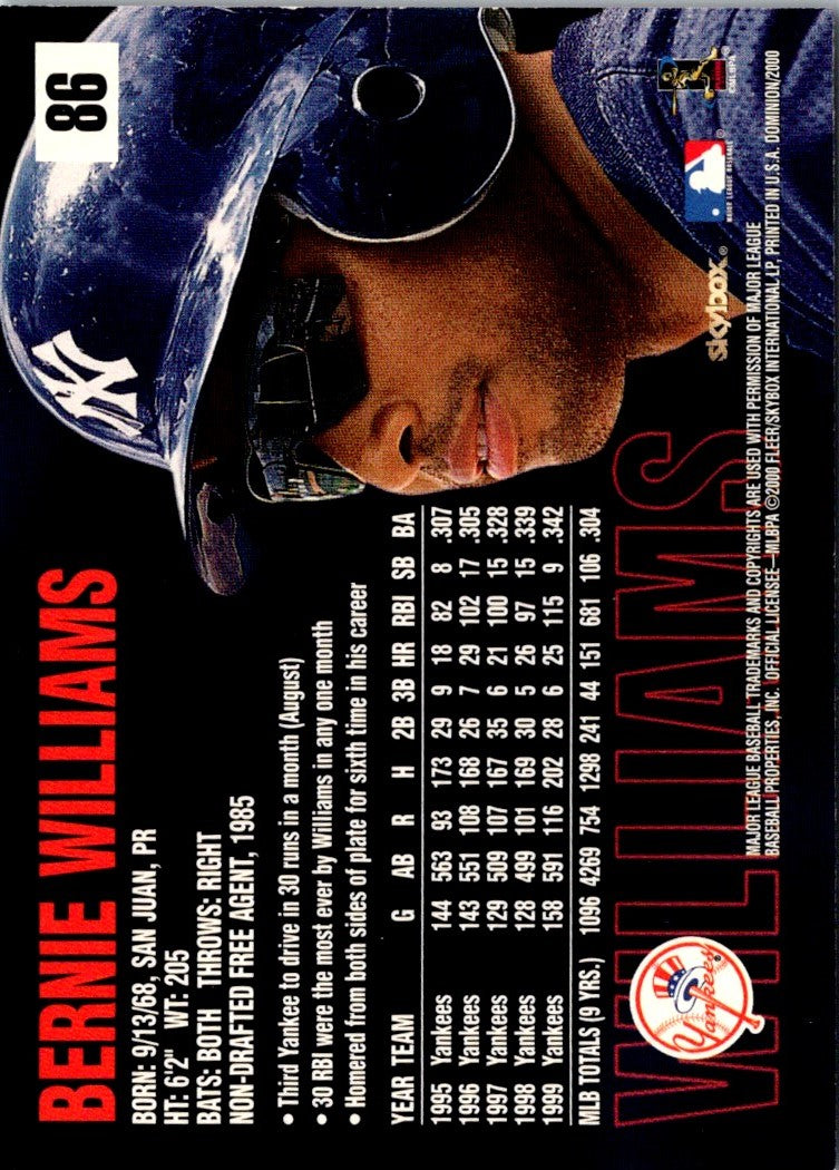 2000 SkyBox Dominion Bernie Williams