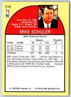 1990 Hoops Mike Schuler #316 Rookie